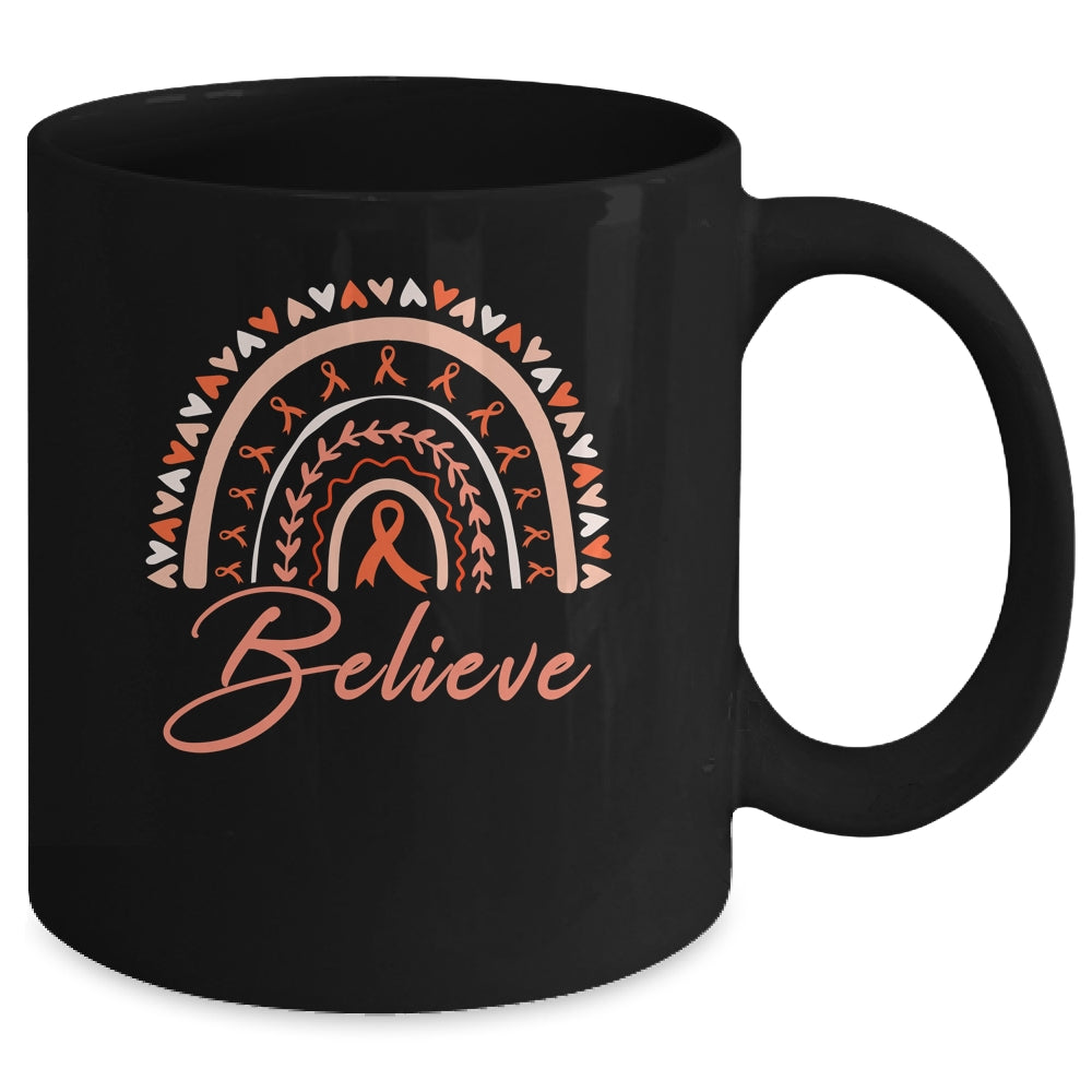 Believe Rainbow Leukemia MS Awareness Orange Ribbon Mug | siriusteestore