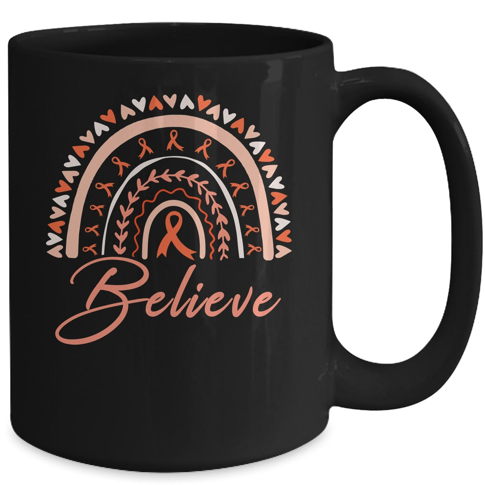 Believe Rainbow Leukemia MS Awareness Orange Ribbon Mug | siriusteestore