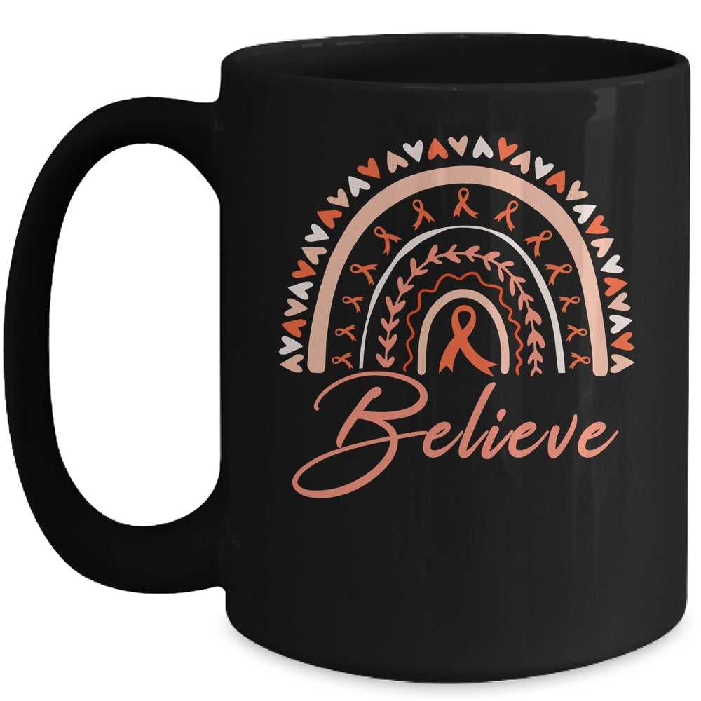 Believe Rainbow Leukemia MS Awareness Orange Ribbon Mug | siriusteestore