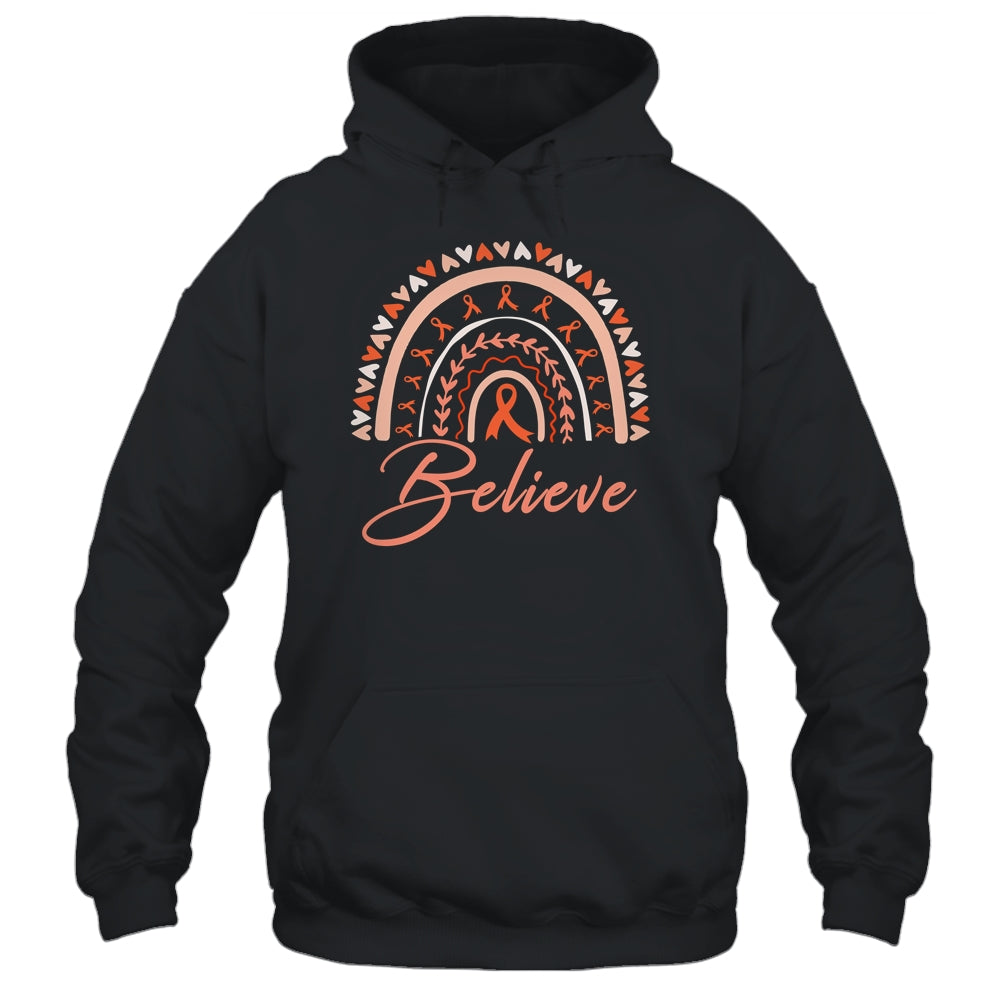Believe Rainbow Leukemia MS Awareness Orange Ribbon Shirt & Tank Top | siriusteestore