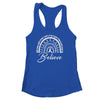 Believe Rainbow Lung Cancer Awareness White Ribbon Shirt & Tank Top | siriusteestore