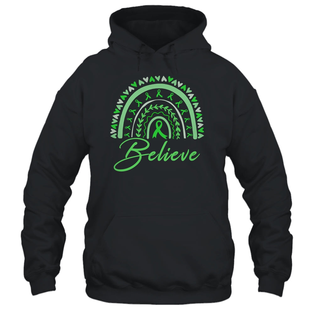 Believe Rainbow Mental Health Awareness Green Ribbon Shirt & Tank Top | siriusteestore