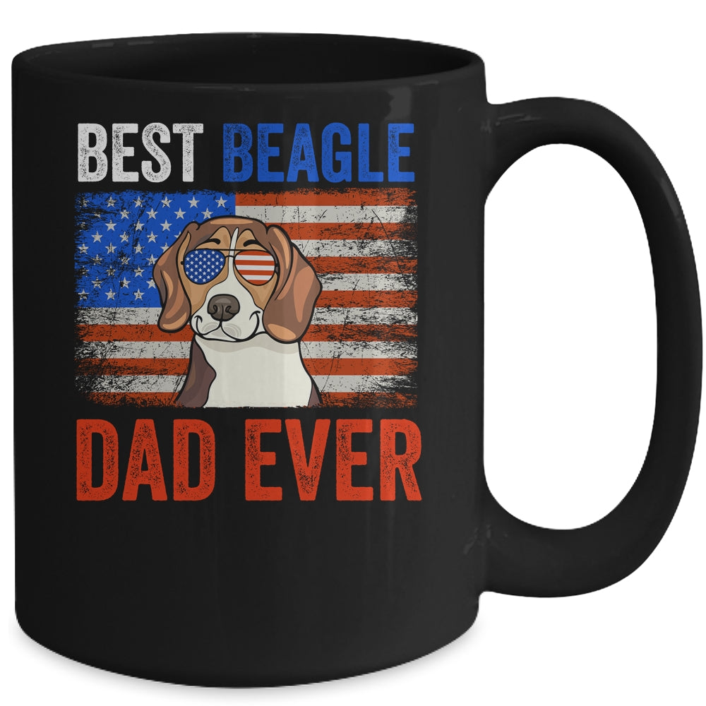 Best Beagle Dad Ever American Flag Fathers Day Mug | siriusteestore