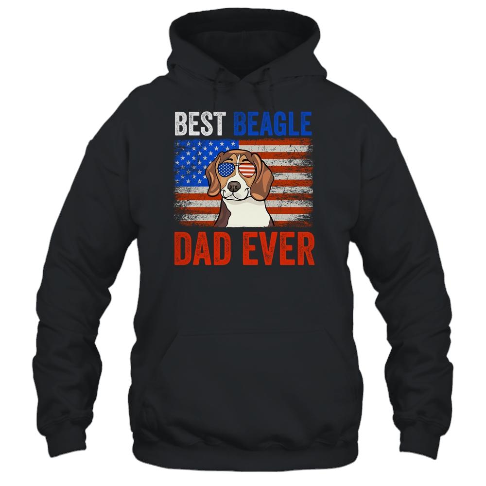 Best Beagle Dad Ever American Flag Fathers Day T-Shirt & Hoodie | Siriustee.com.com