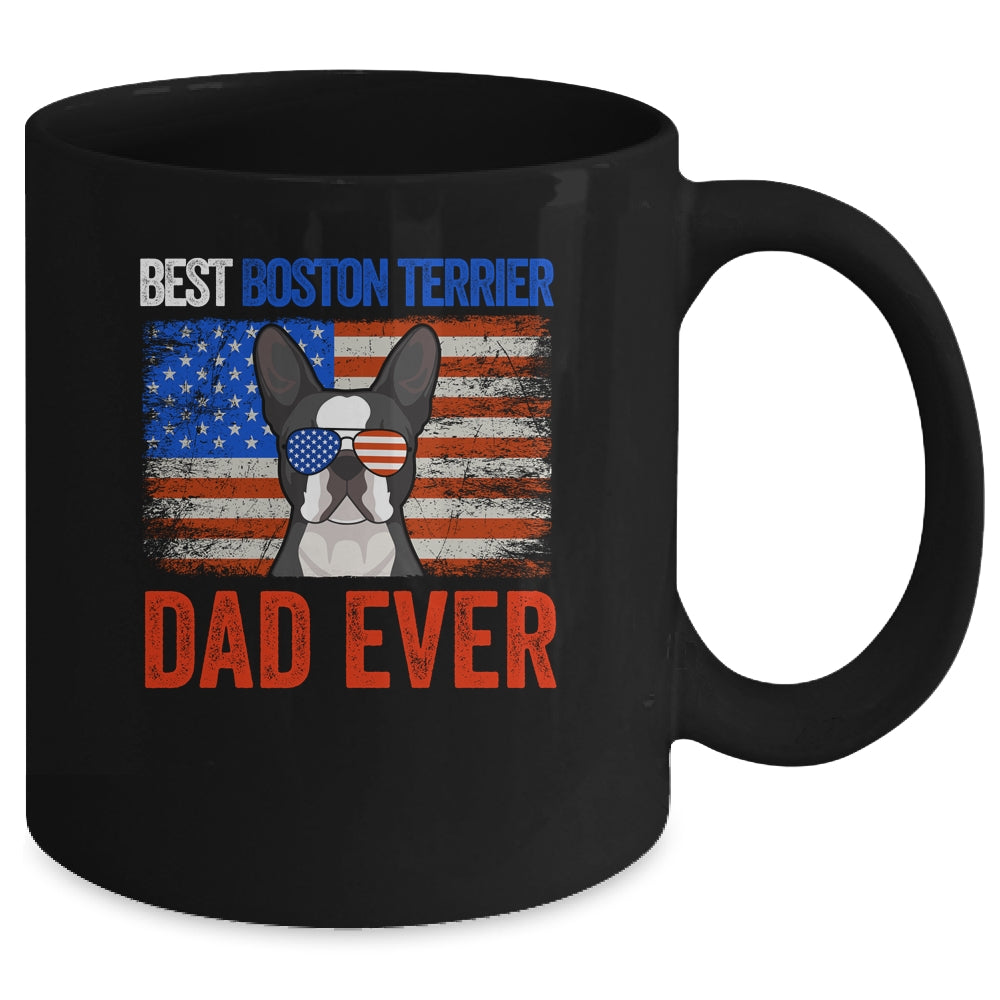 Best Boston Terrier Dad Ever American Flag Fathers Day Mug | siriusteestore