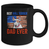 Best Bull Terrier Dad Ever American Flag Fathers Day Mug | siriusteestore