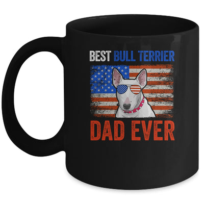 Best Bull Terrier Dad Ever American Flag Fathers Day Mug | siriusteestore