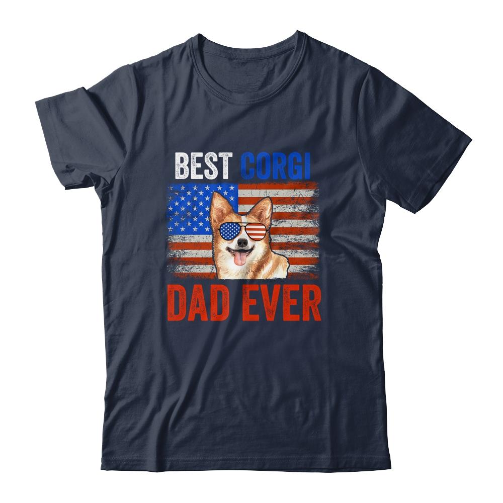 Best Corgi Dad Ever American Flag Fathers Day Shirt & Hoodie | Siriustee.com