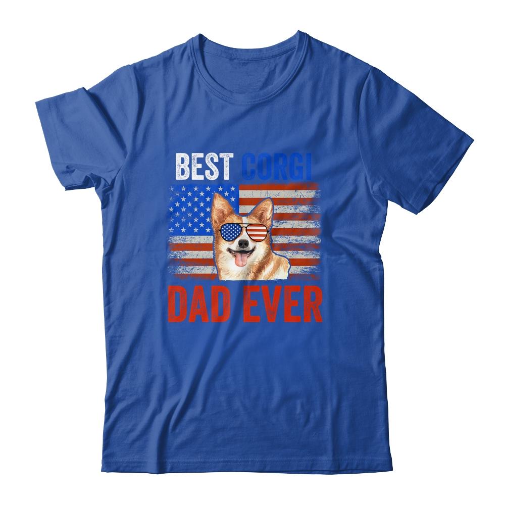 Best Corgi Dad Ever American Flag Fathers Day Shirt & Hoodie | Siriustee.com