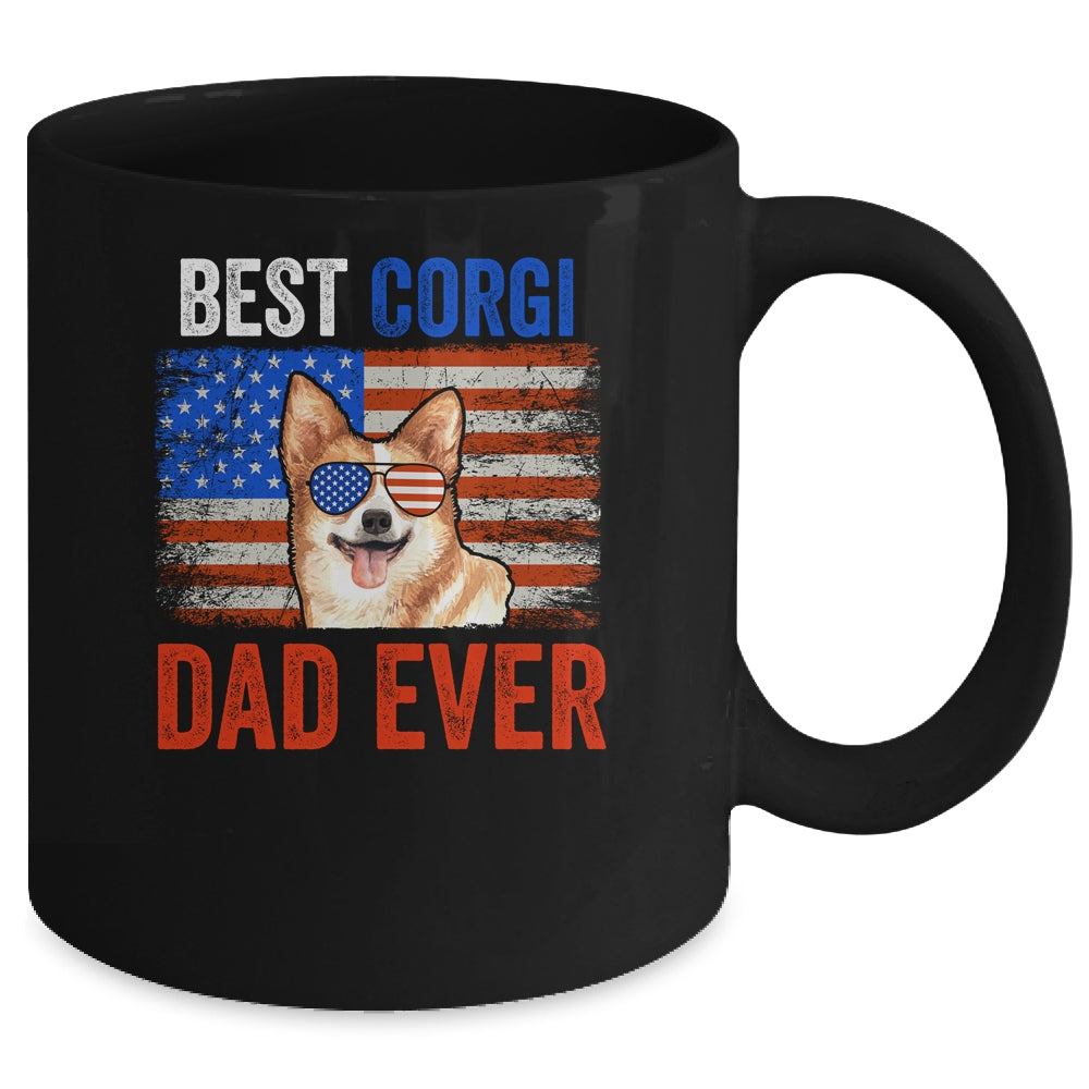 Best Corgi Dad Ever American Flag Fathers Day Mug | siriusteestore