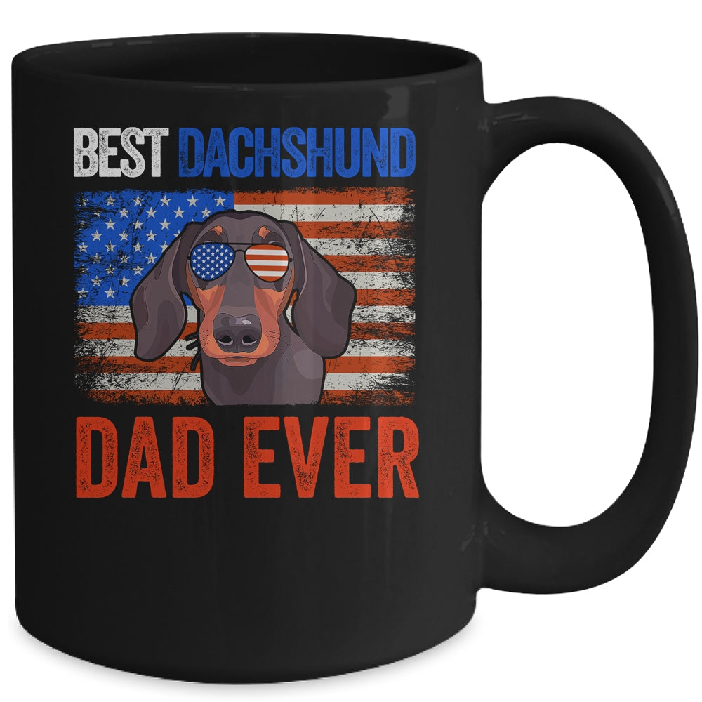 Best Dachshund Dad Ever American Flag Fathers Day Mug | siriusteestore