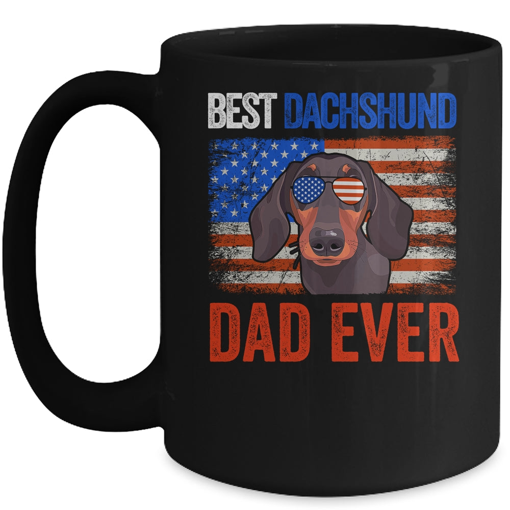 Best Dachshund Dad Ever American Flag Fathers Day Mug | siriusteestore