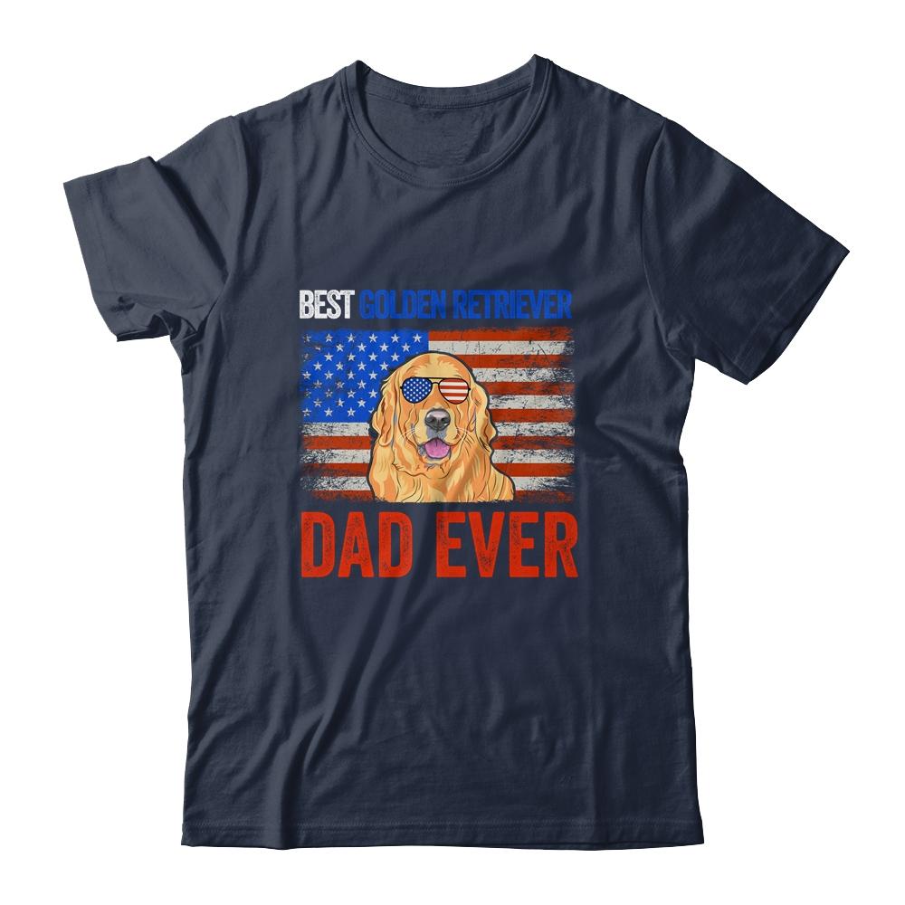 Best Golden Retriever Dad Ever American Flag Fathers Day Shirt & Hoodie | Siriustee.com