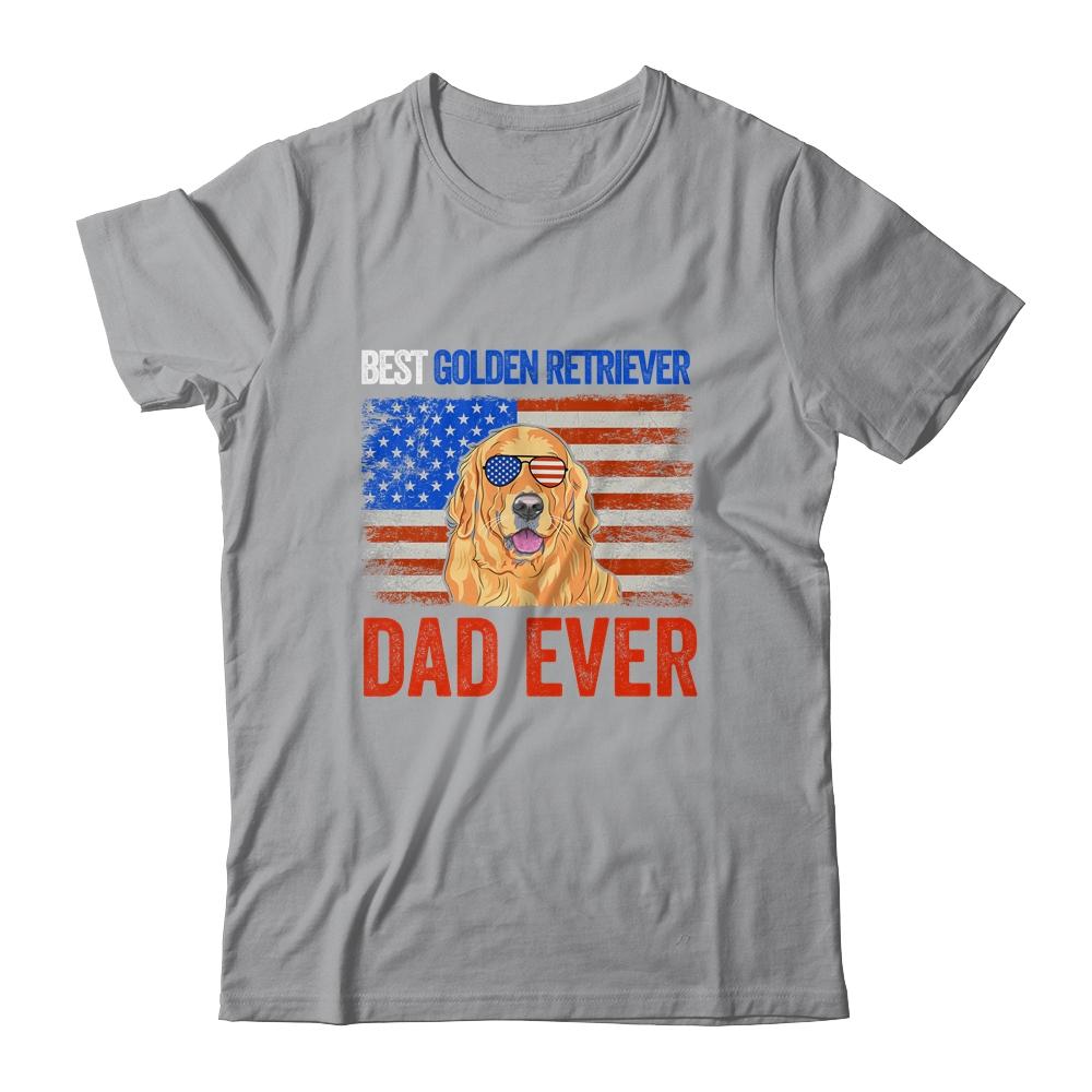 Best Golden Retriever Dad Ever American Flag Fathers Day Shirt & Hoodie | Siriustee.com