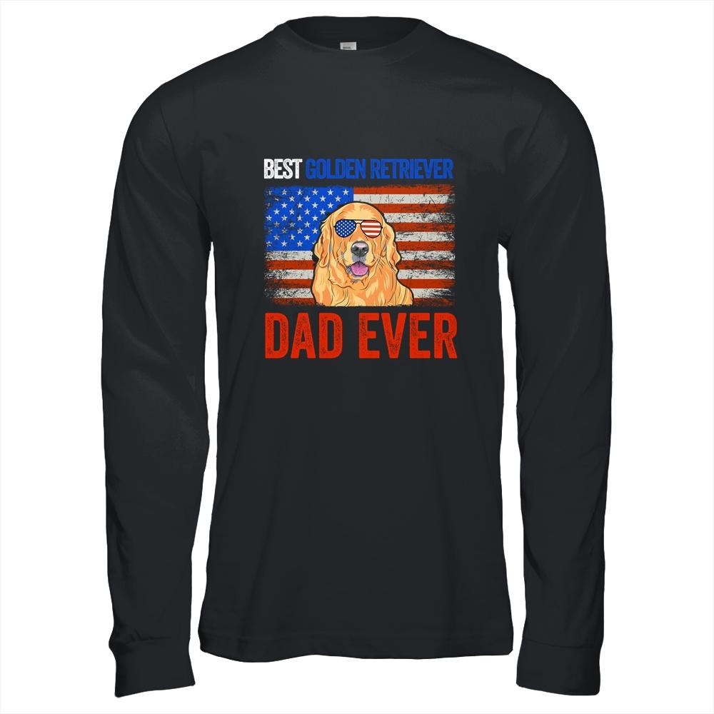 Best Golden Retriever Dad Ever American Flag Fathers Day Shirt & Hoodie | Siriustee.com