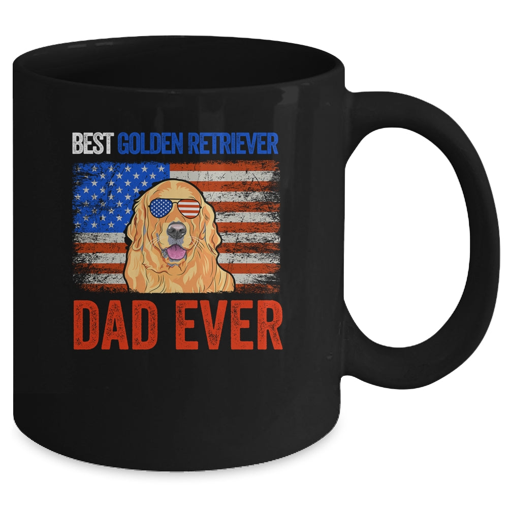 Best Golden Retriever Dad Ever American Flag Fathers Day Mug | siriusteestore