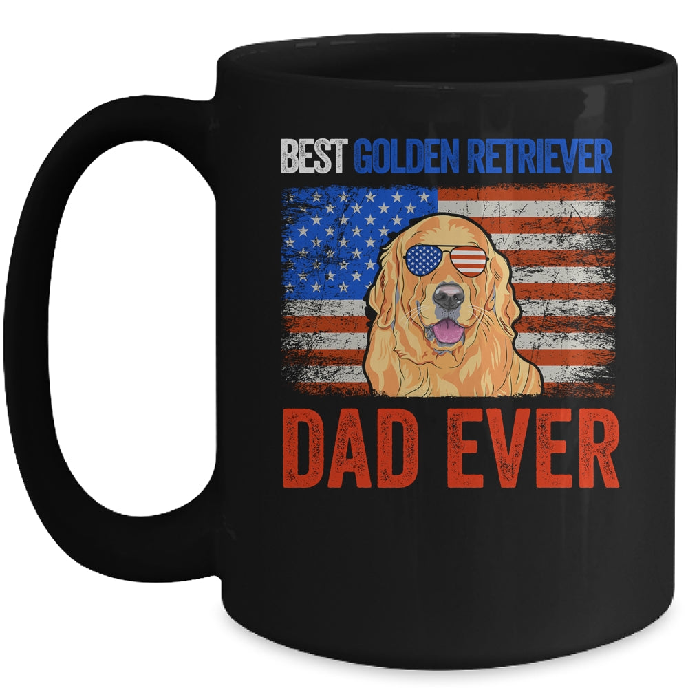 Best Golden Retriever Dad Ever American Flag Fathers Day Mug | siriusteestore