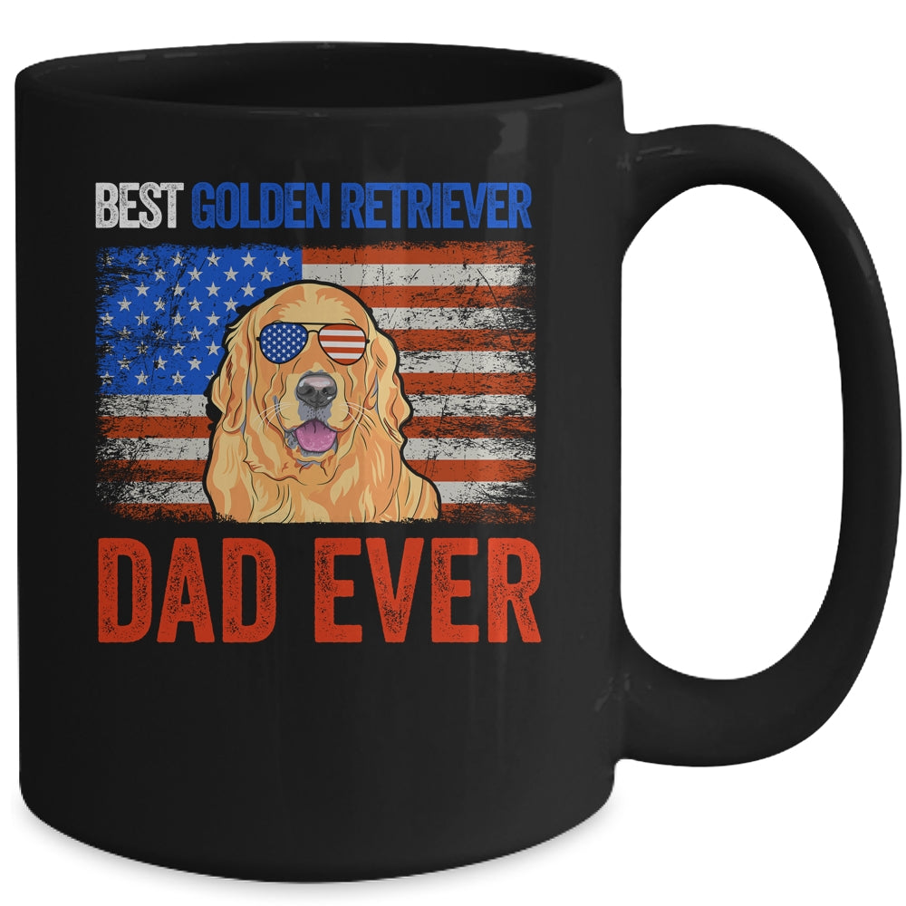 Best Golden Retriever Dad Ever American Flag Fathers Day Mug | siriusteestore