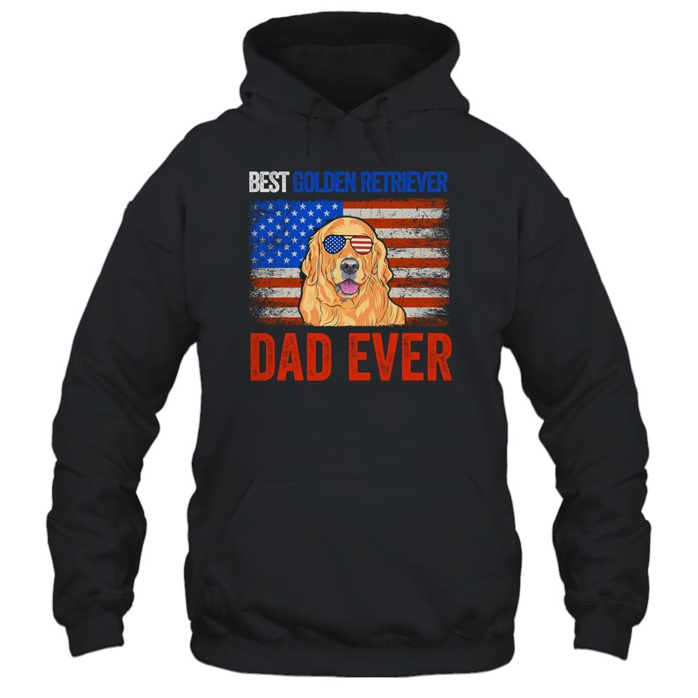 Best Golden Retriever Dad Ever American Flag Fathers Day Shirt & Hoodie | Siriustee.com