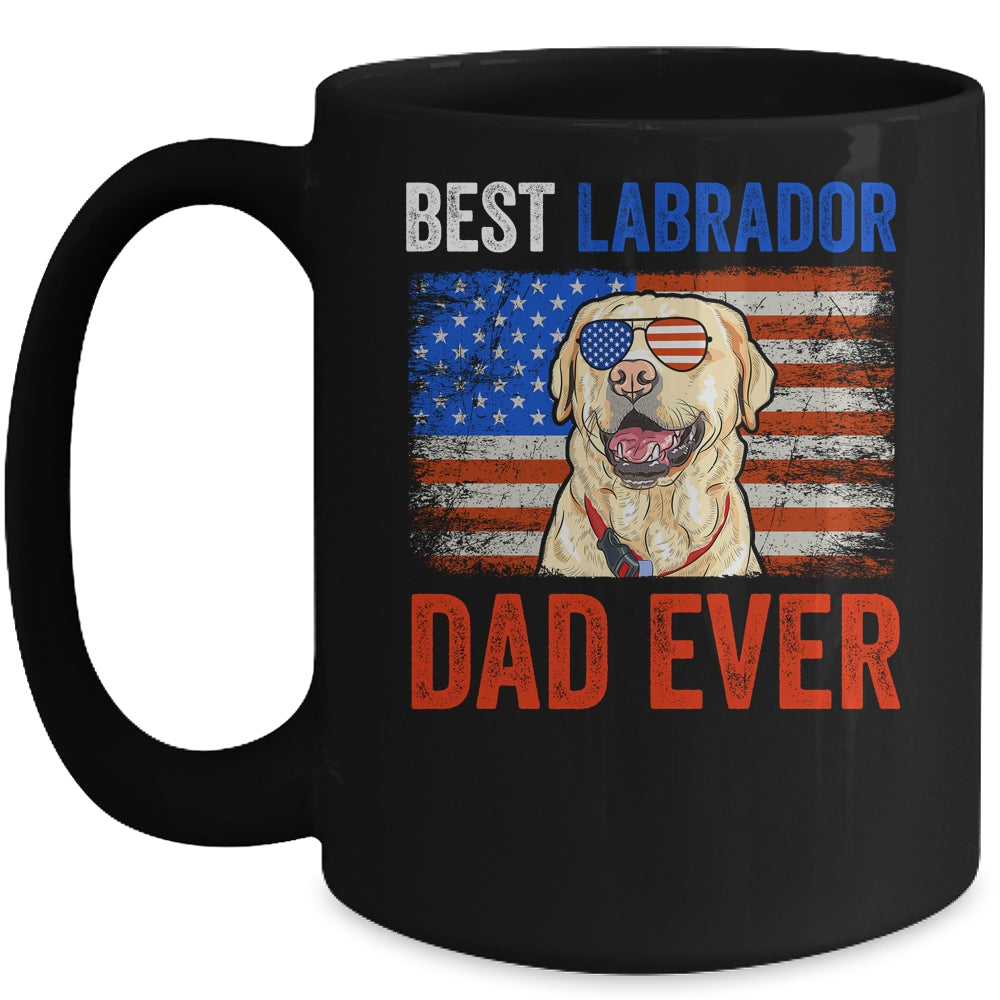 Best Labrador Dad Ever American Flag Fathers Day Mug | siriusteestore