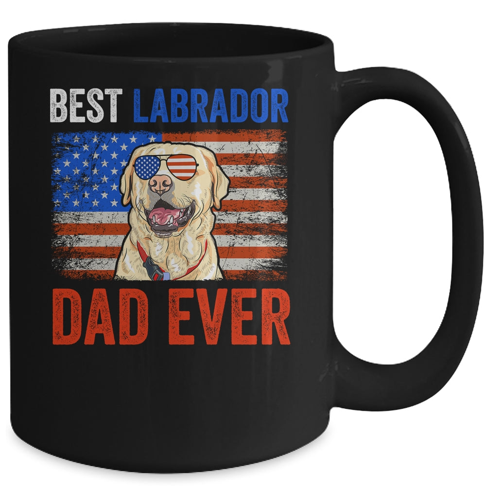 Best Labrador Dad Ever American Flag Fathers Day Mug | siriusteestore