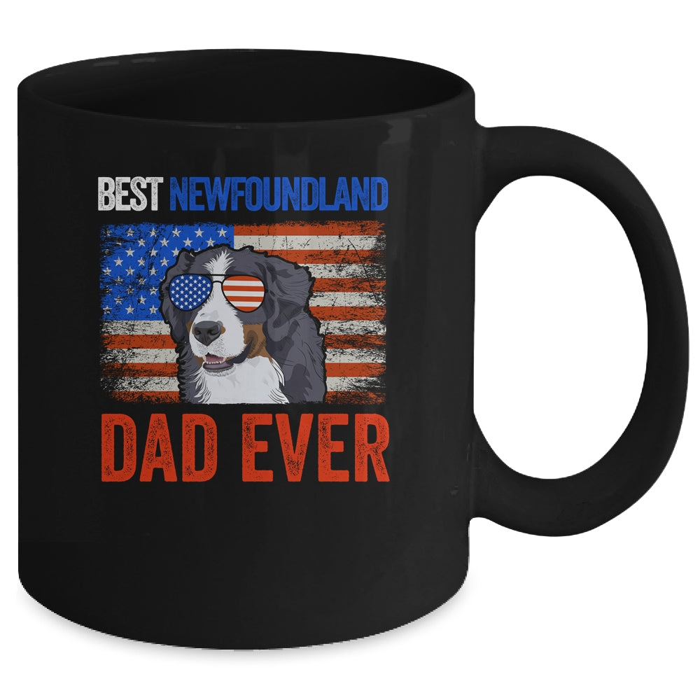 Best Newfoundland Dad Ever American Flag Fathers Day Mug | siriusteestore