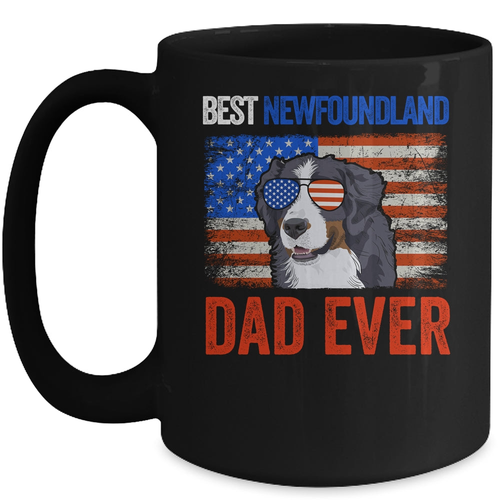 Best Newfoundland Dad Ever American Flag Fathers Day Mug | siriusteestore