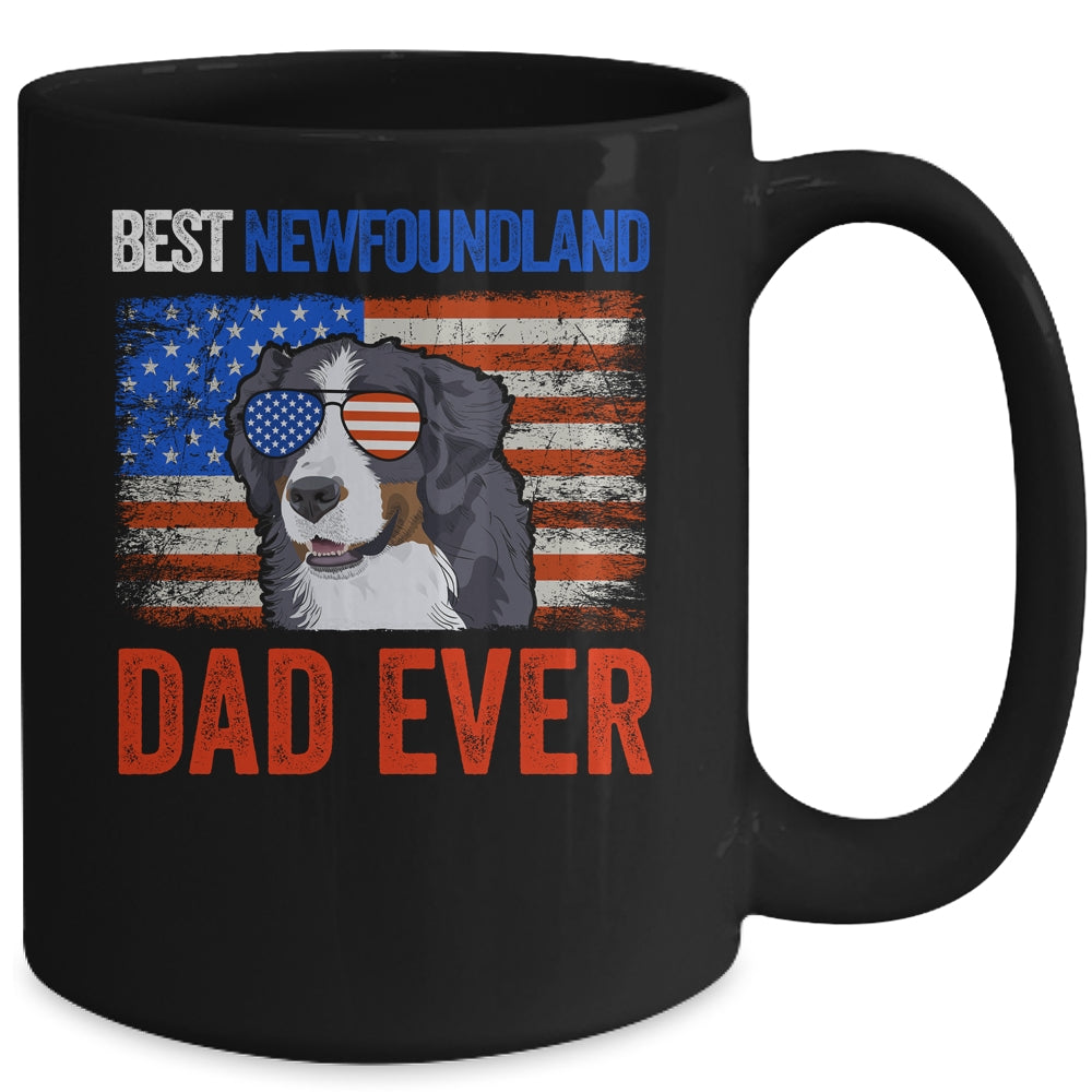 Best Newfoundland Dad Ever American Flag Fathers Day Mug | siriusteestore