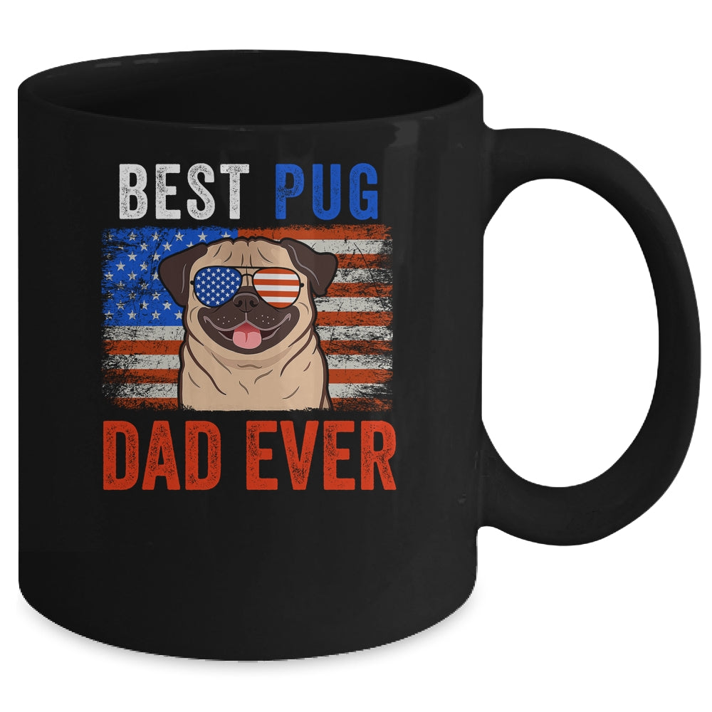 Best Pug Dad Ever American Flag Fathers Day Mug | siriusteestore