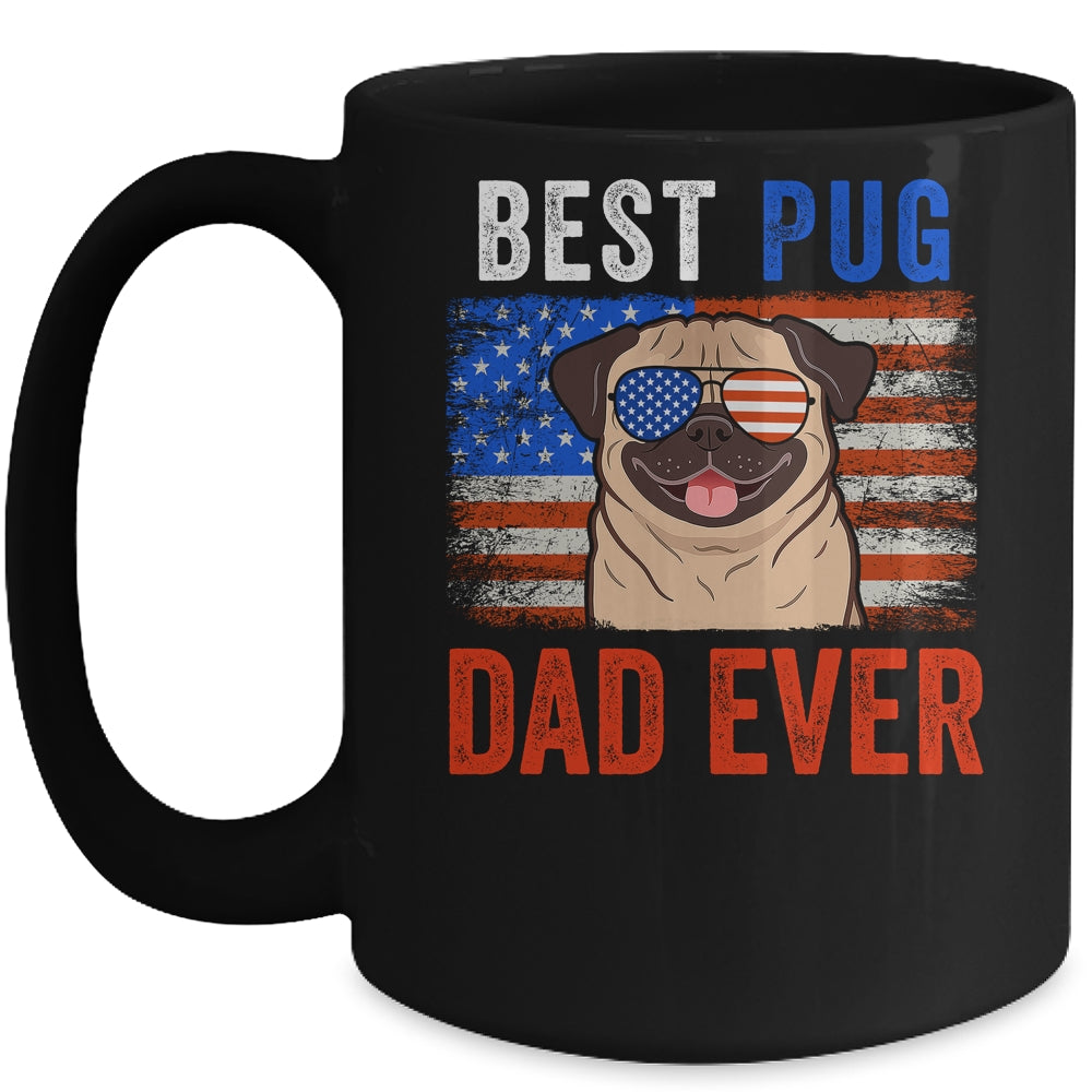Best Pug Dad Ever American Flag Fathers Day Mug | siriusteestore