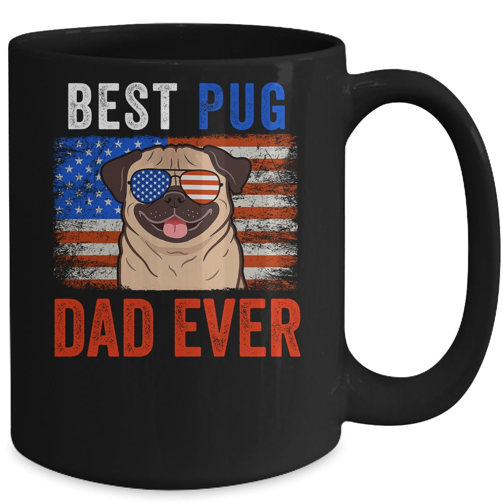 Best Pug Dad Ever American Flag Fathers Day Mug | siriusteestore