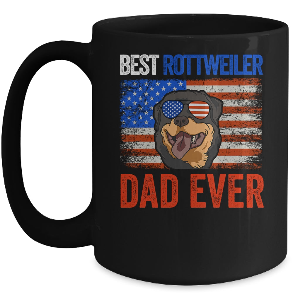 Best Rottweiler Dad Ever American Flag Fathers Day Mug | siriusteestore