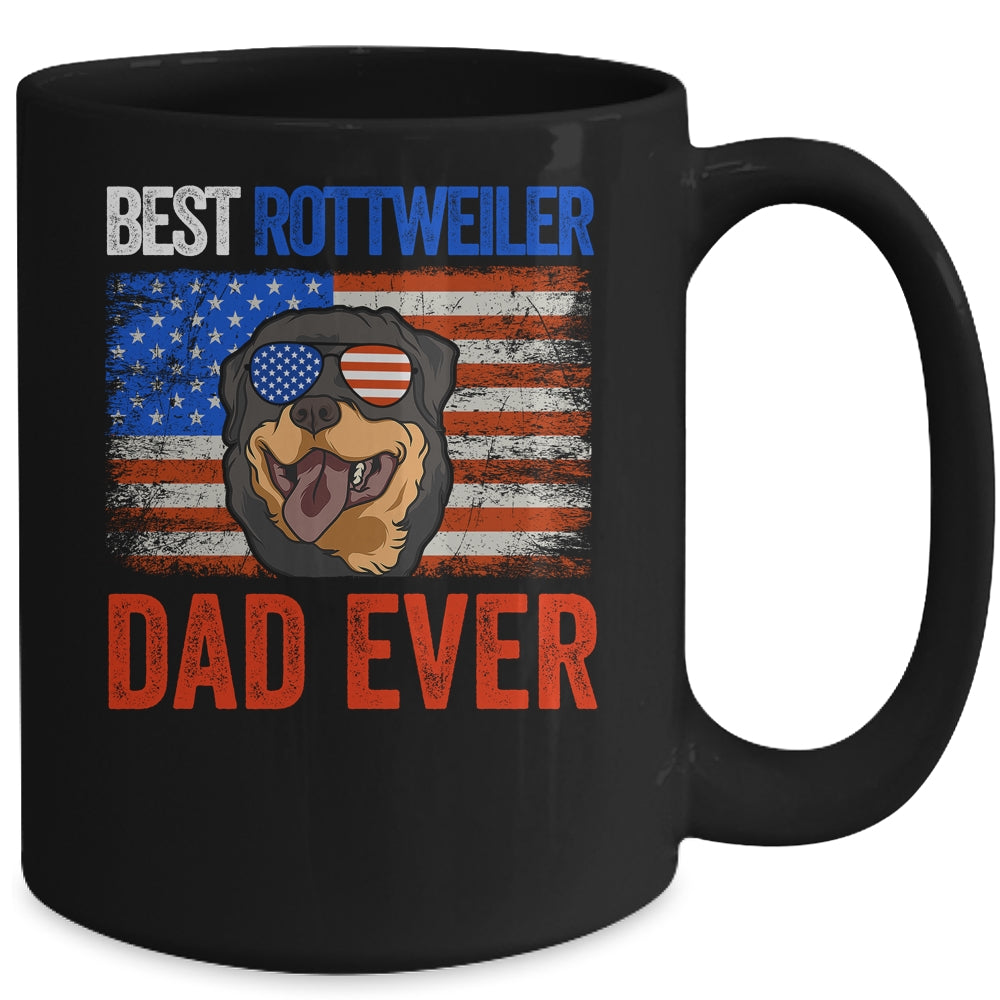 Best Rottweiler Dad Ever American Flag Fathers Day Mug | siriusteestore