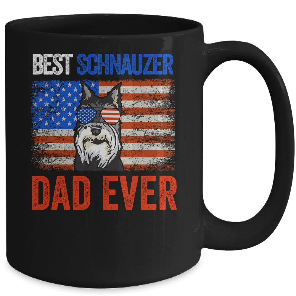 Best Schnauzer Dad Ever American Flag Fathers Day Mug | siriusteestore
