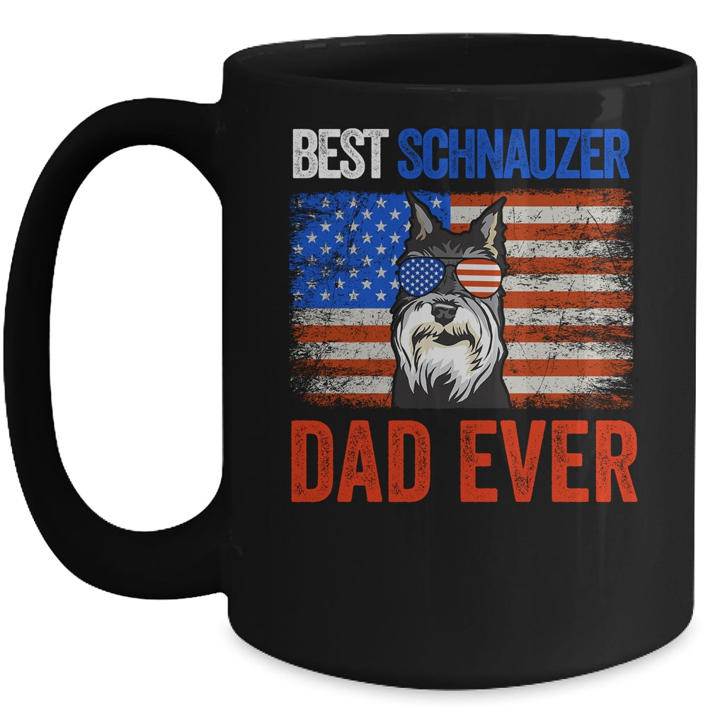 Best Schnauzer Dad Ever American Flag Fathers Day Mug | siriusteestore