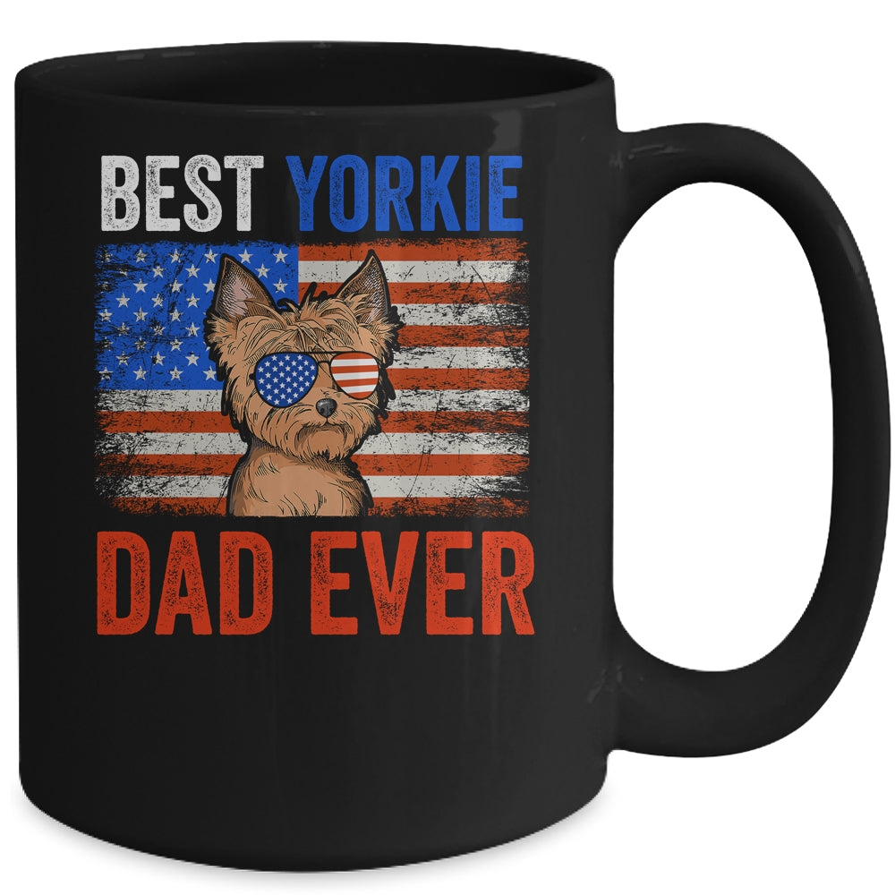 Best Yorkie Dad Ever American Flag Fathers Day Mug | siriusteestore