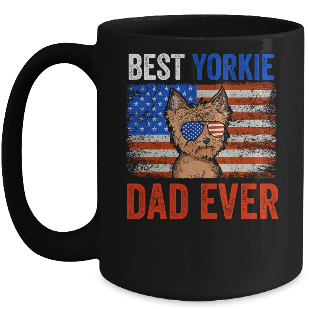Best Yorkie Dad Ever American Flag Fathers Day Mug | siriusteestore