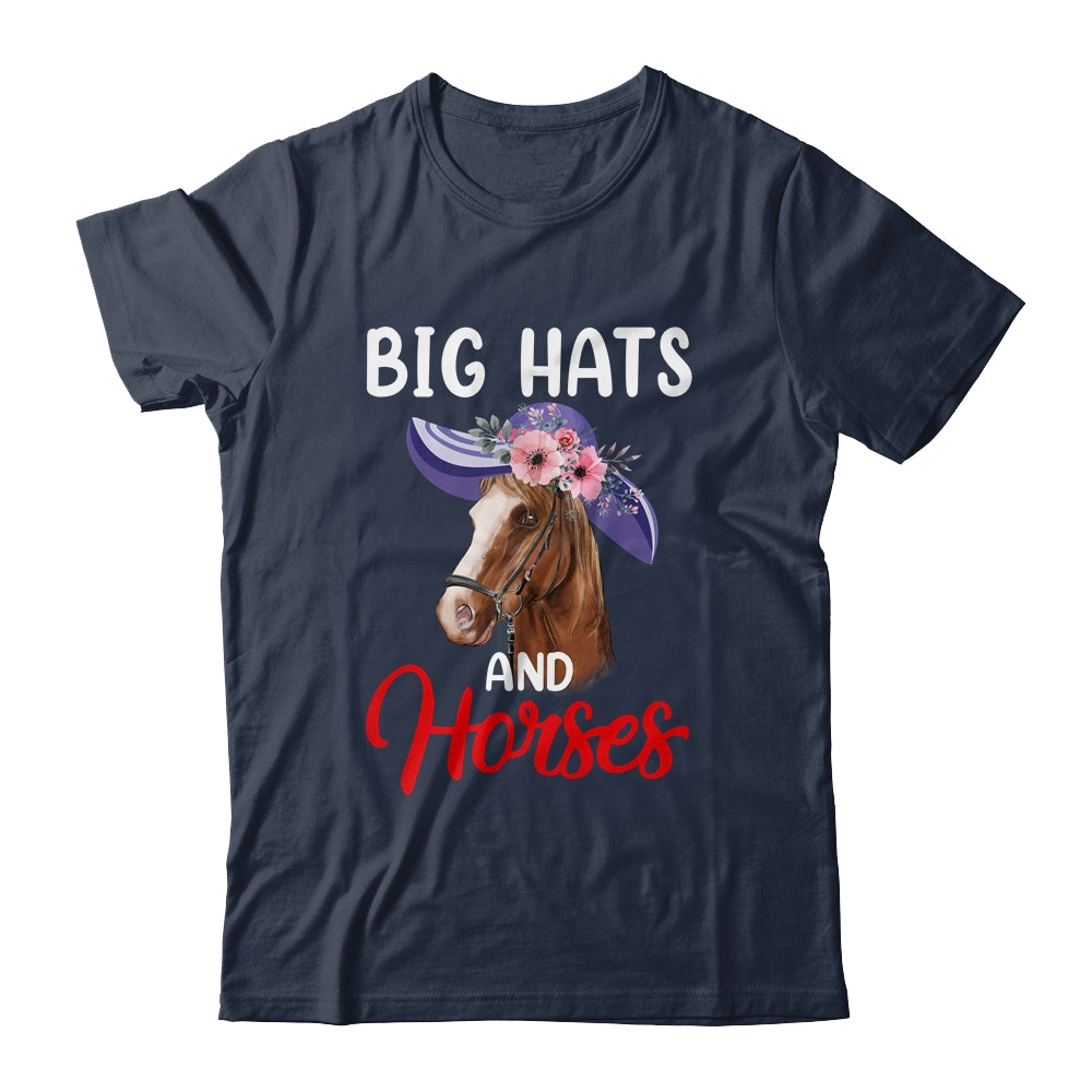Big Hats And Horses Funny Horse Racing Kentucky Party Shirt & Tank Top | siriusteestore
