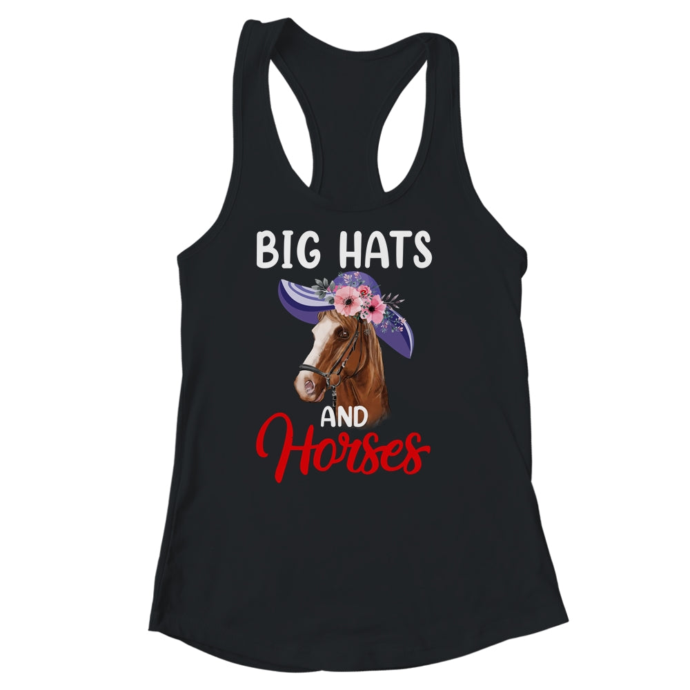 Big Hats And Horses Funny Horse Racing Kentucky Party Shirt & Tank Top | siriusteestore