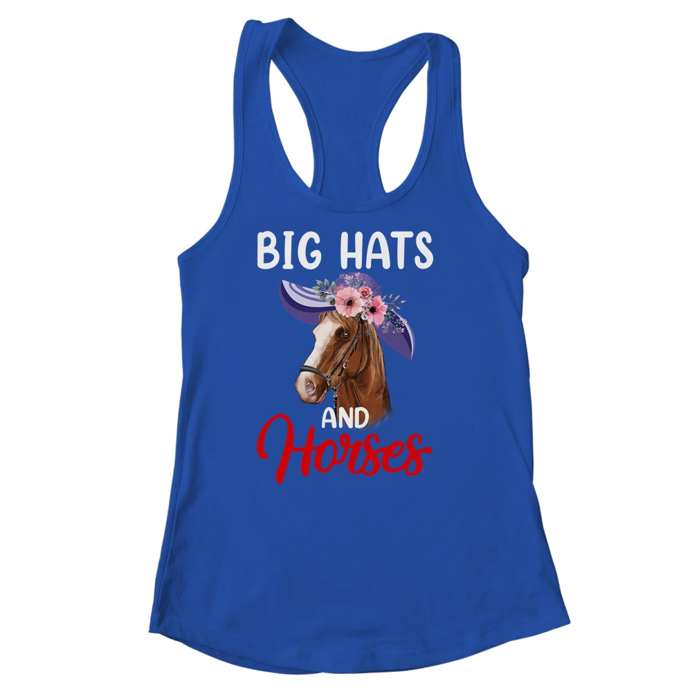 Big Hats And Horses Funny Horse Racing Kentucky Party Shirt & Tank Top | siriusteestore