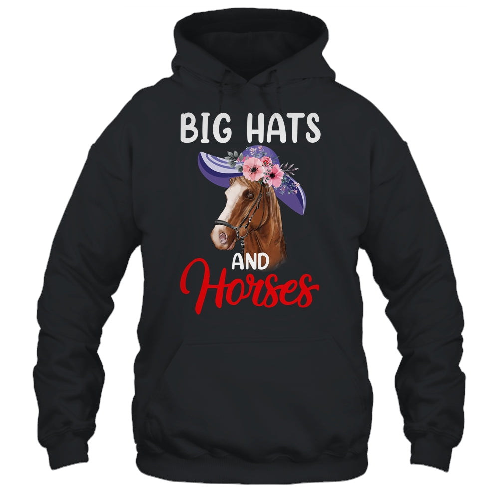 Big Hats And Horses Funny Horse Racing Kentucky Party Shirt & Tank Top | siriusteestore