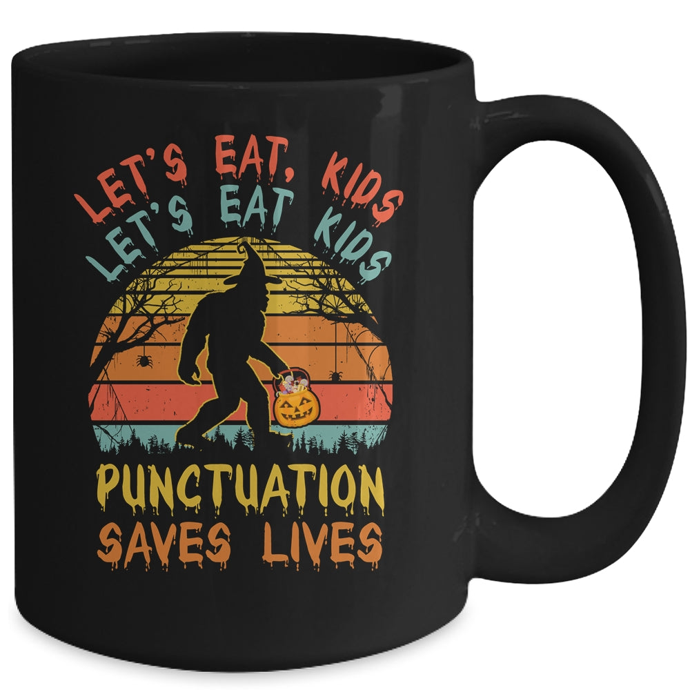 Bigfoot Halloween Trick Or Treat Lets Eat Kids Mug | siriusteestore