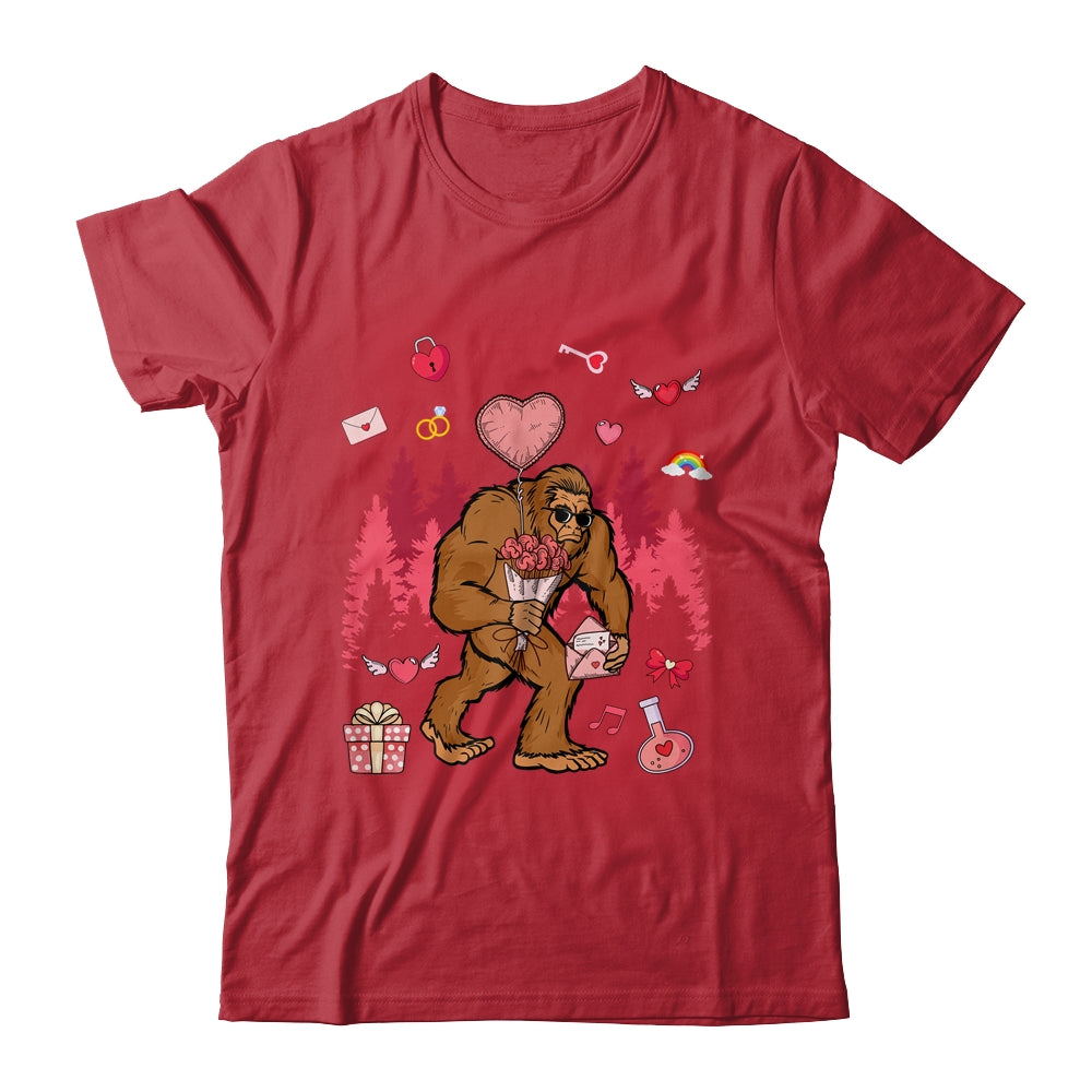 Bigfoot Heart Valentines Day Boys Men Love Sasquatch Believe Shirt & Hoodie | siriusteestore