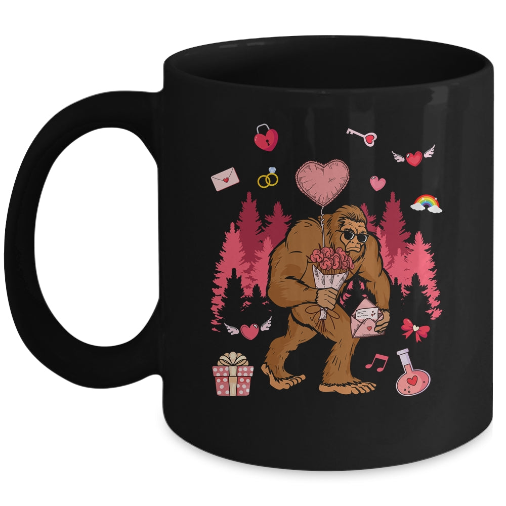 Bigfoot Heart Valentines Day Boys Men Love Sasquatch Believe Mug | siriusteestore