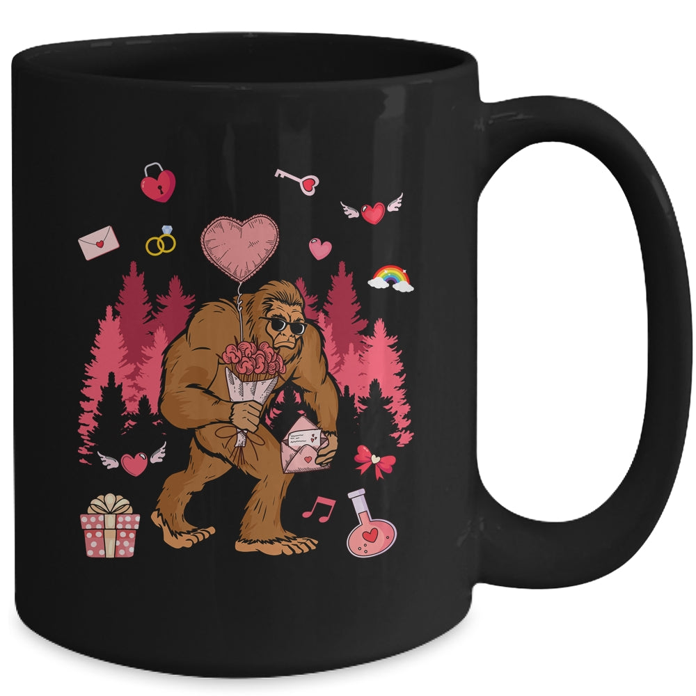 Bigfoot Heart Valentines Day Boys Men Love Sasquatch Believe Mug | siriusteestore