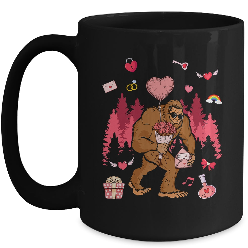 Bigfoot Heart Valentines Day Boys Men Love Sasquatch Believe Mug | siriusteestore