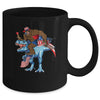 Bigfoot riding Dinosaur USA Flag 4th Of July America Mug | siriusteestore