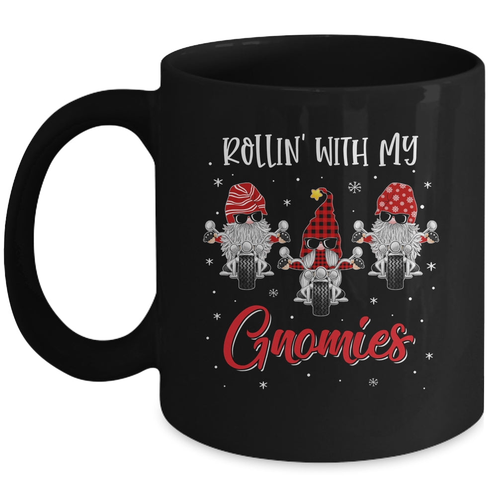 Biker Christmas Gnomes Biker Garden Christmas Gnome Mug | siriusteestore