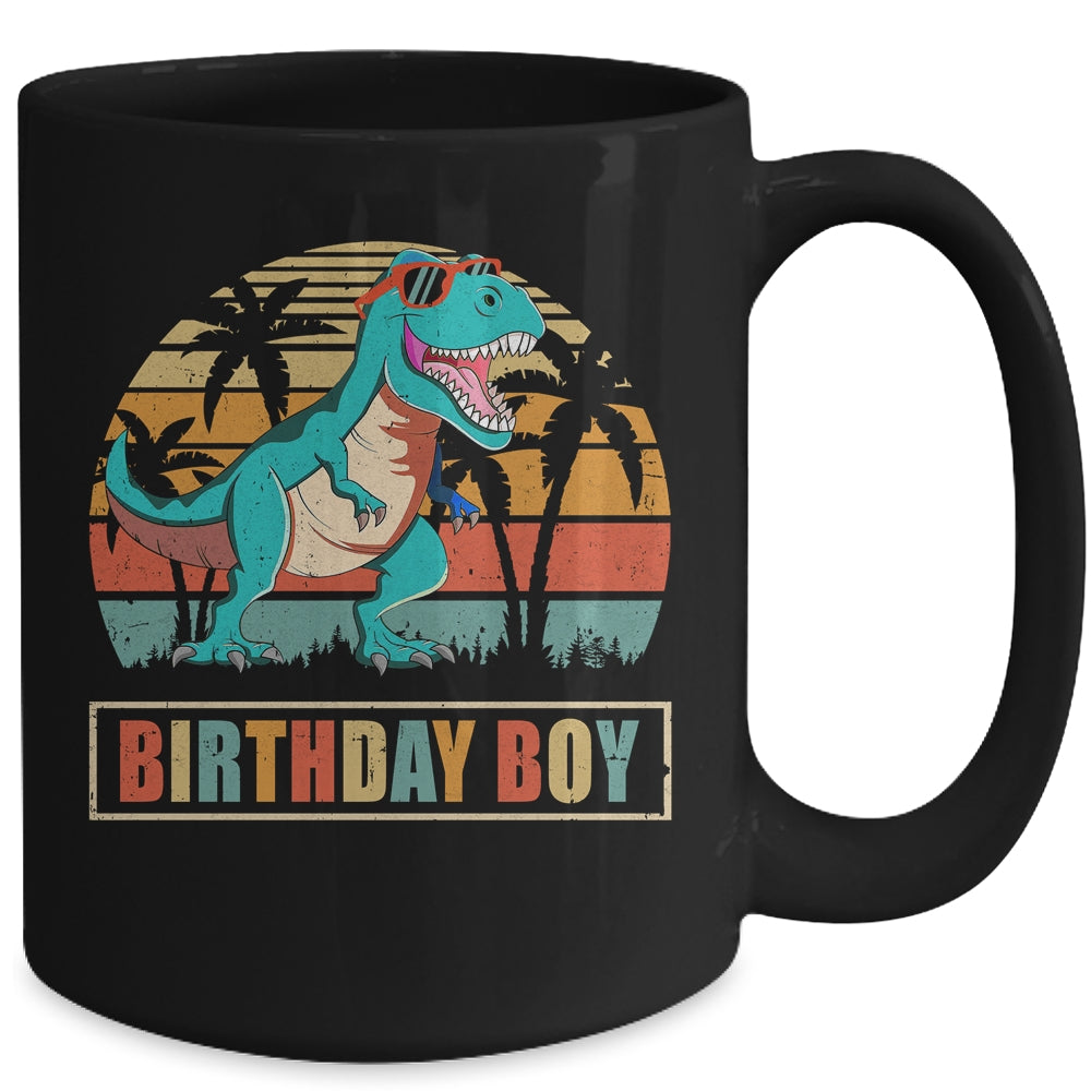 Birthday Boy Dino T Rex Dinosaur Boys Kids Matching Family Mug | siriusteestore