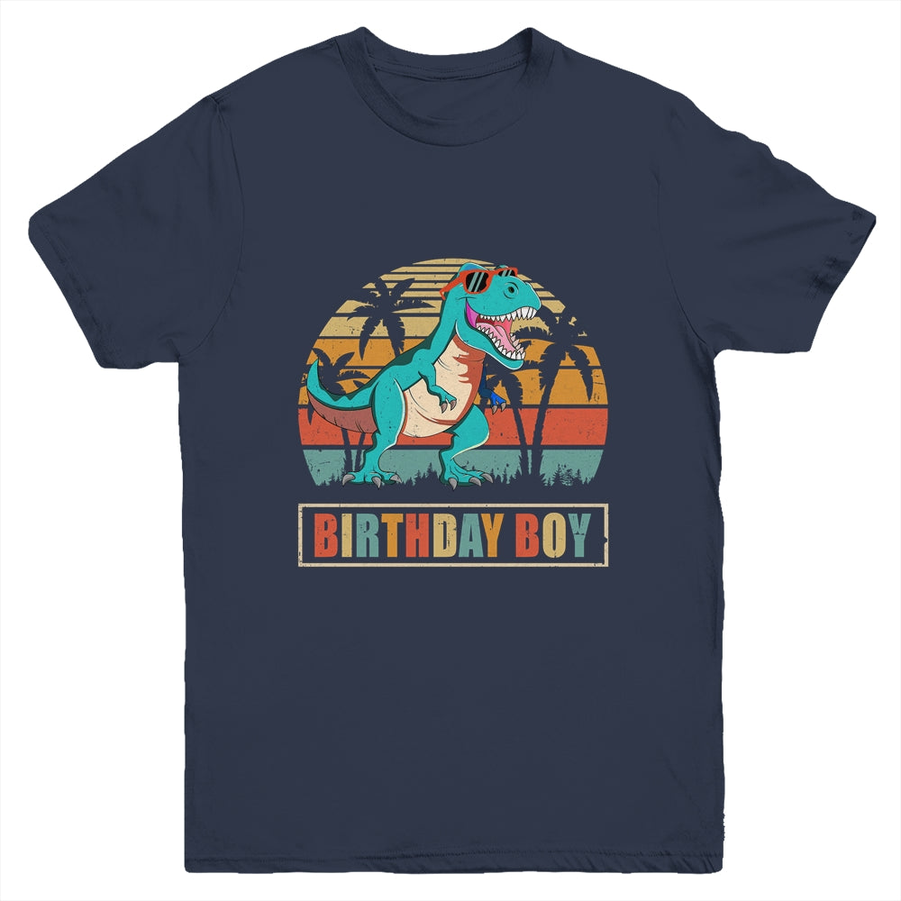 Birthday Boy Dino T Rex Dinosaur Boys Kids Matching Family Youth Shirt | siriusteestore